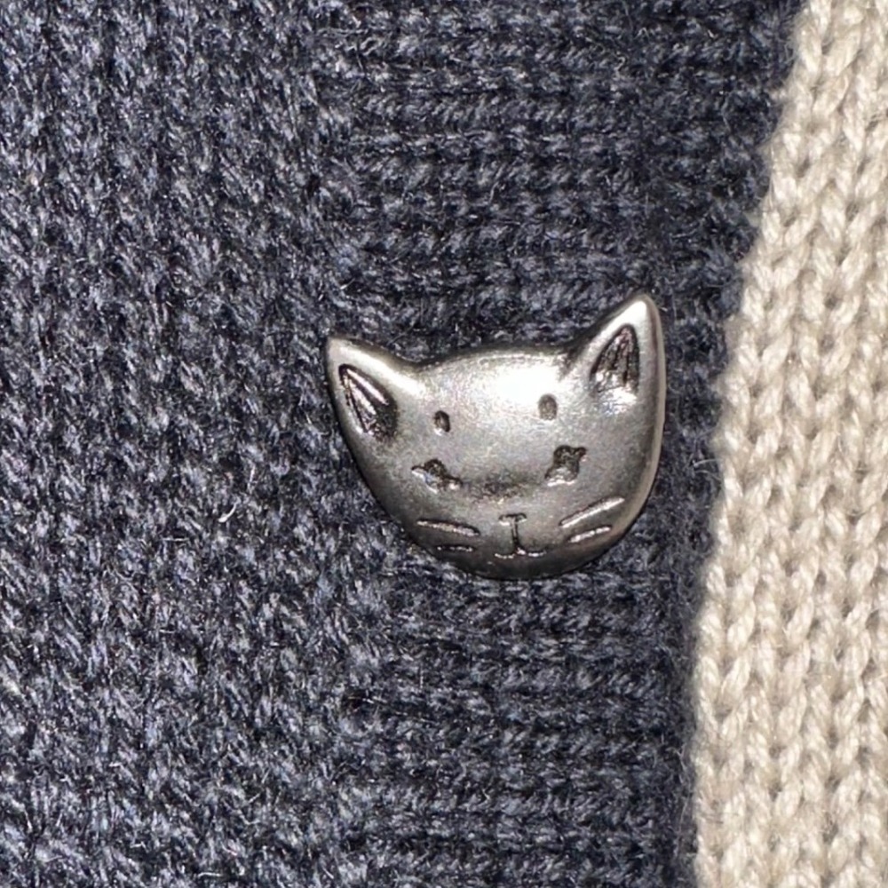 Vintage CJ Banks Cat Cardigan Womens X Embroidered Novelty Sweater PTP: 23" - Picture 8 of 8